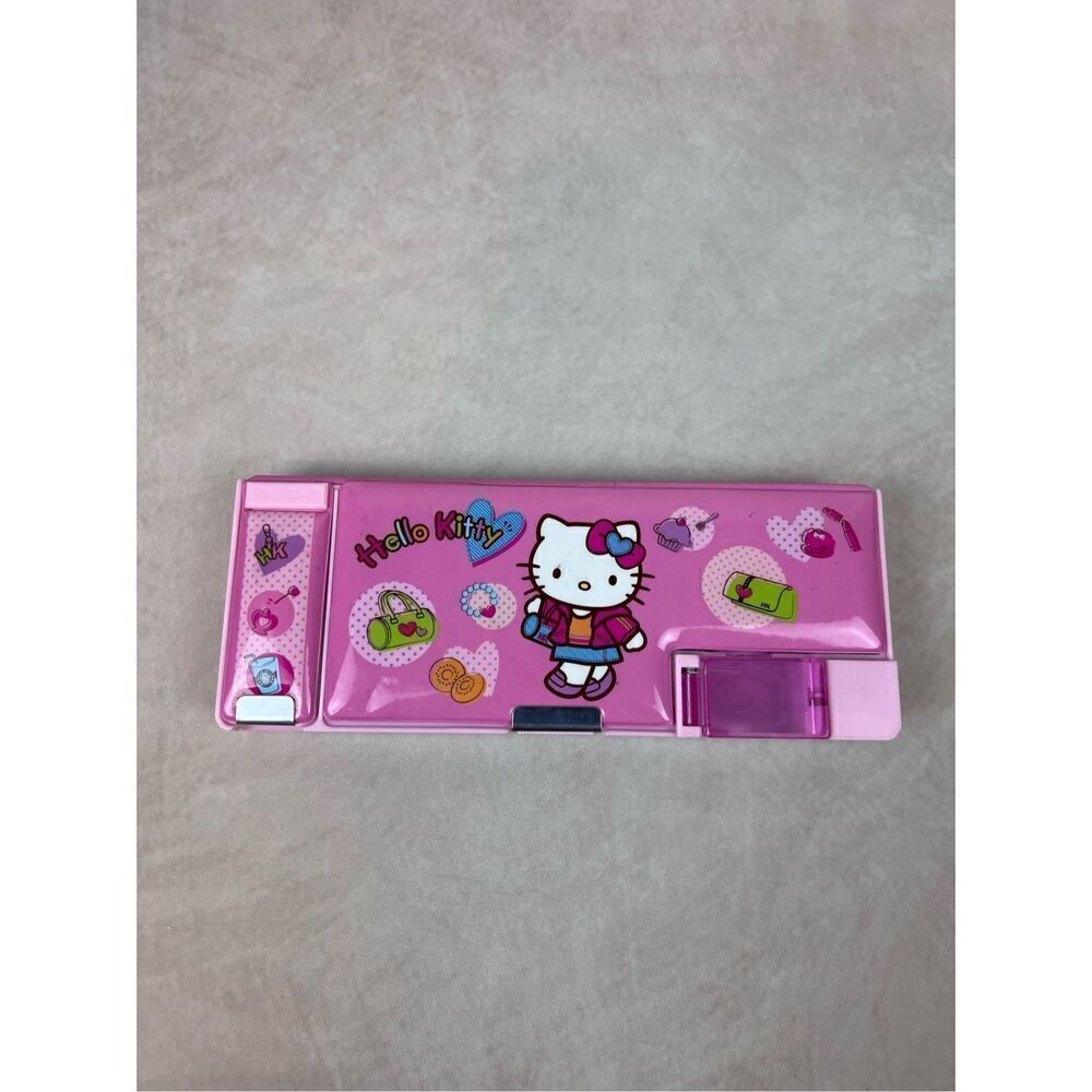 Vintage Y2K Hello Kitty Pencil Case Trinket Box Hidden Compartments Puffy Push B